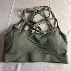 Strappy Olive Green Sports Bra size large